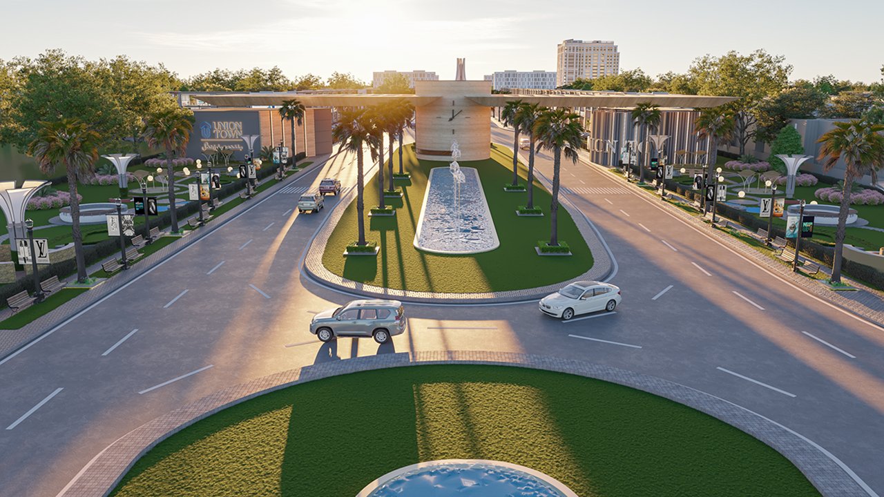 A Union Town entrance gate