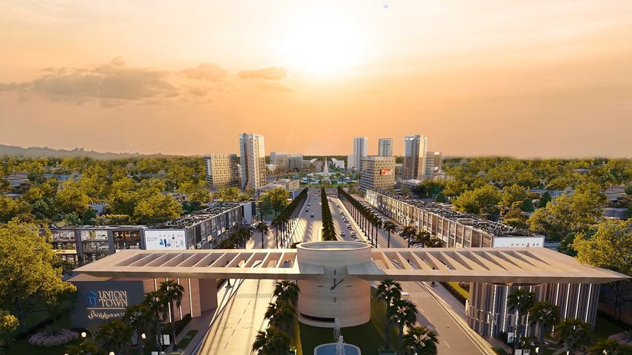 Union Town during a golden sunset
